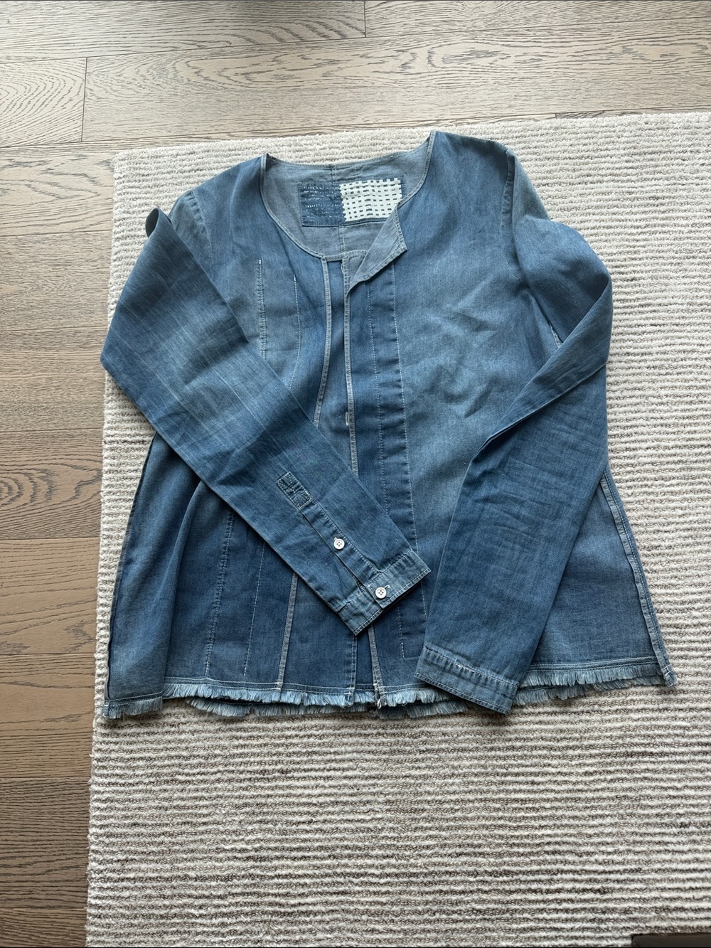 Black Label Blue Denim Long-Sleeve Blouse